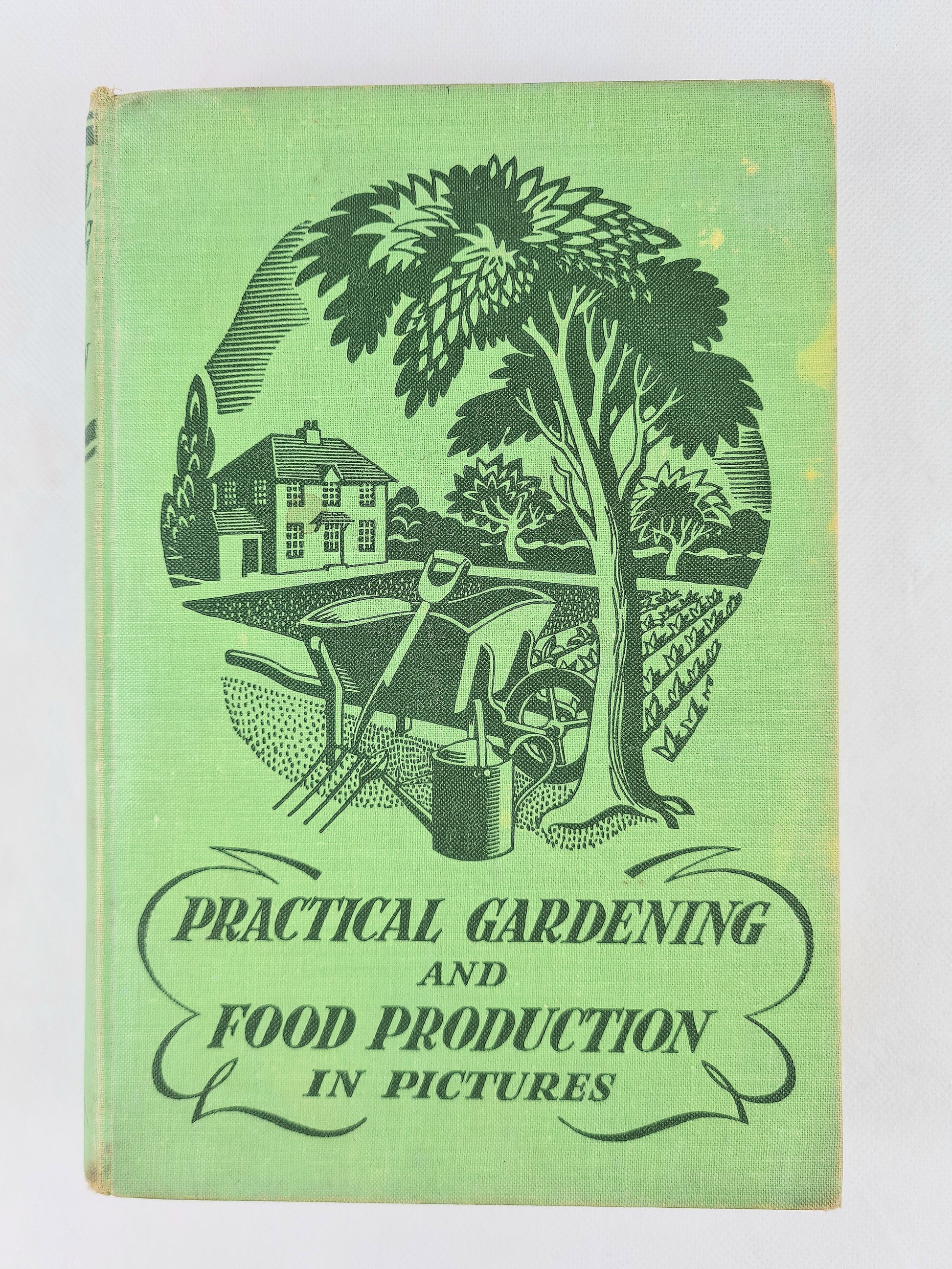 Illustrated green vintage gardening book