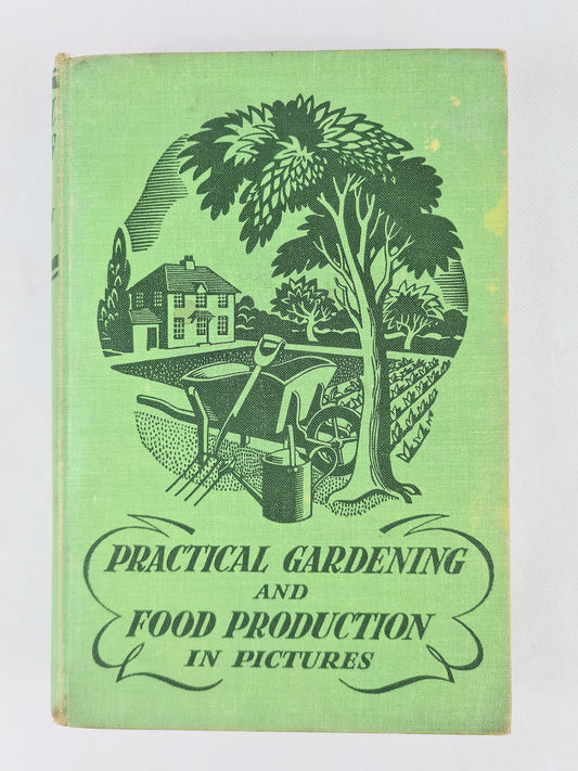 Illustrated green vintage gardening book 