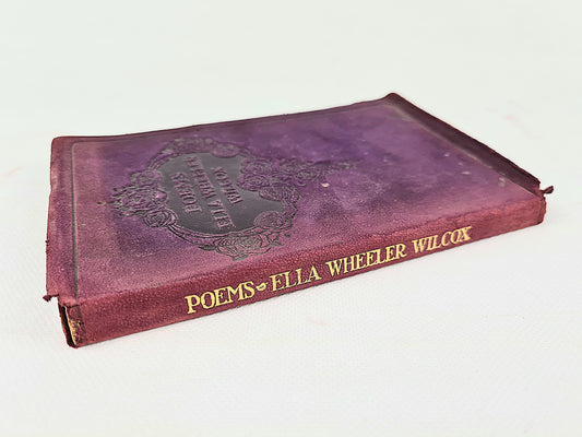 Antique purple leather bound book. Poems of Ella Wheeler Wilcox 