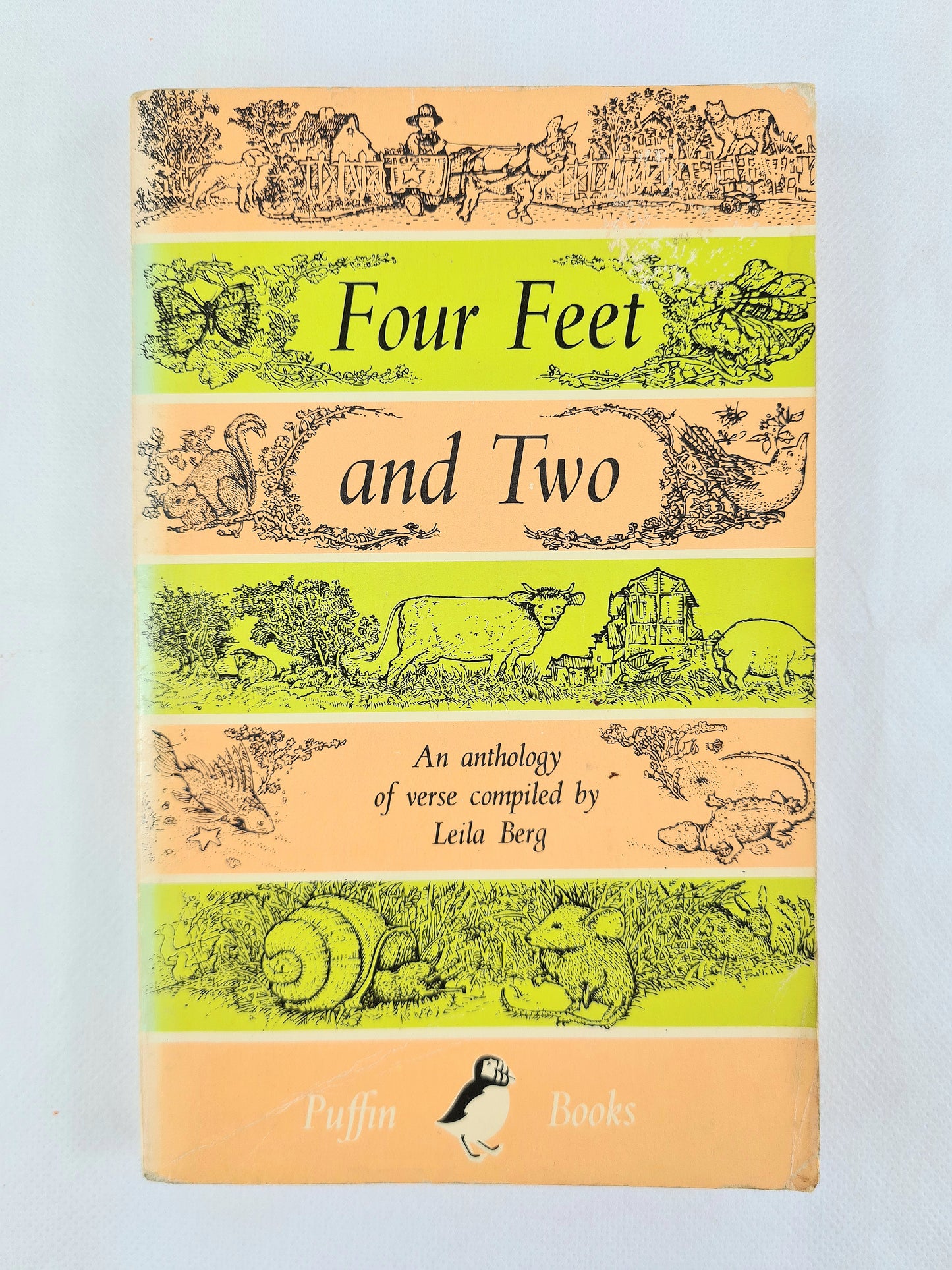 Four feet and two, vintage childrens poetry book. Puffin Books