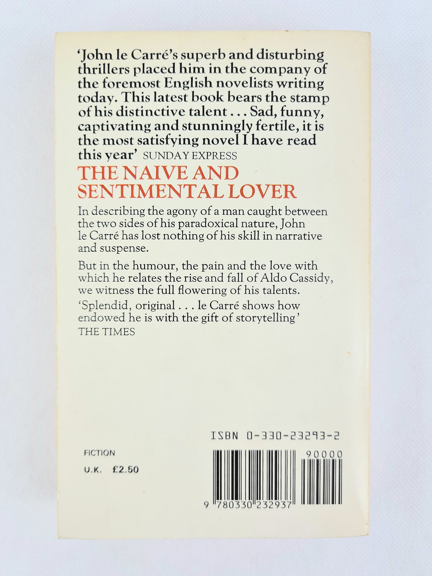 The Naive and Sentimental Lover by John Le Carre. Vintage paperback book.