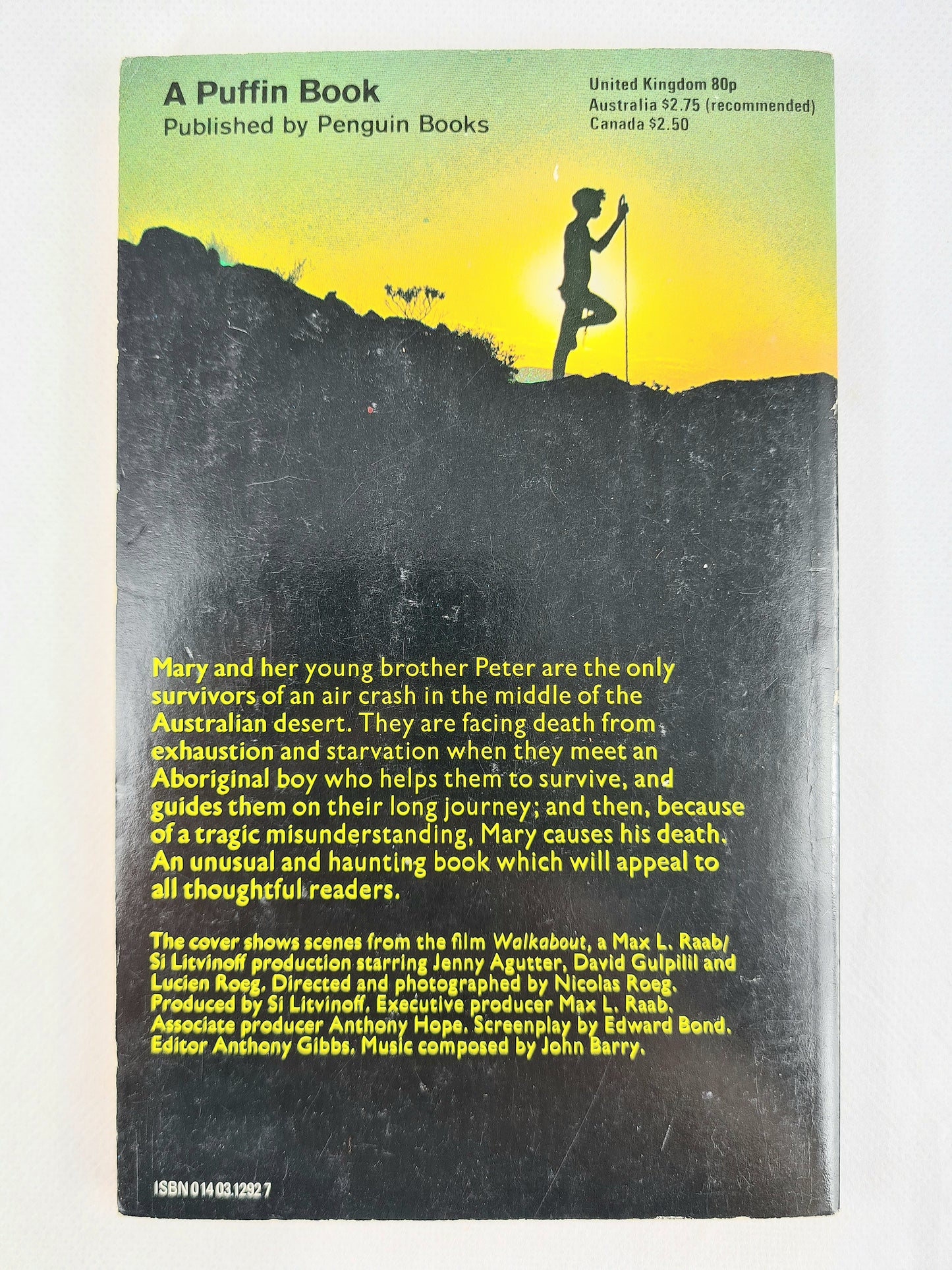 Walkabout by James Vance Marshall. Children's book. Puffin publications