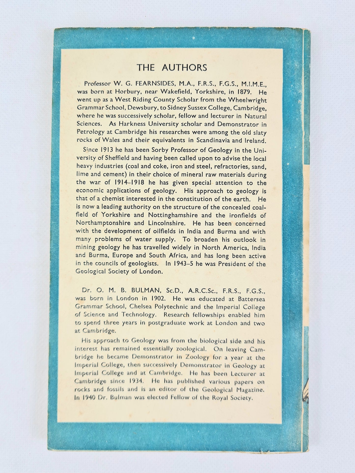 Geology In The Service Of Man. W.G Fearnsides and O.M.B Bulman. Pelican Books