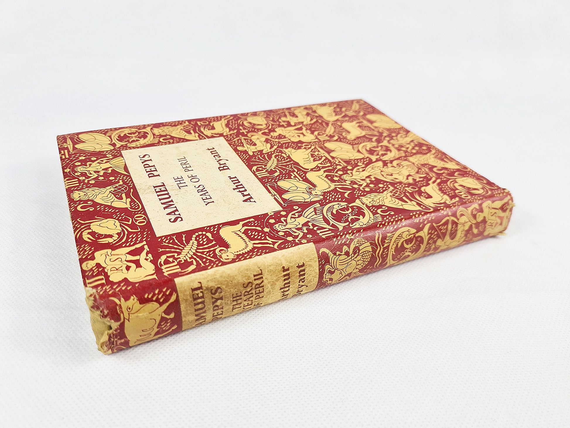 A red vintage book, Samuel Pepys biography with original dust jacket