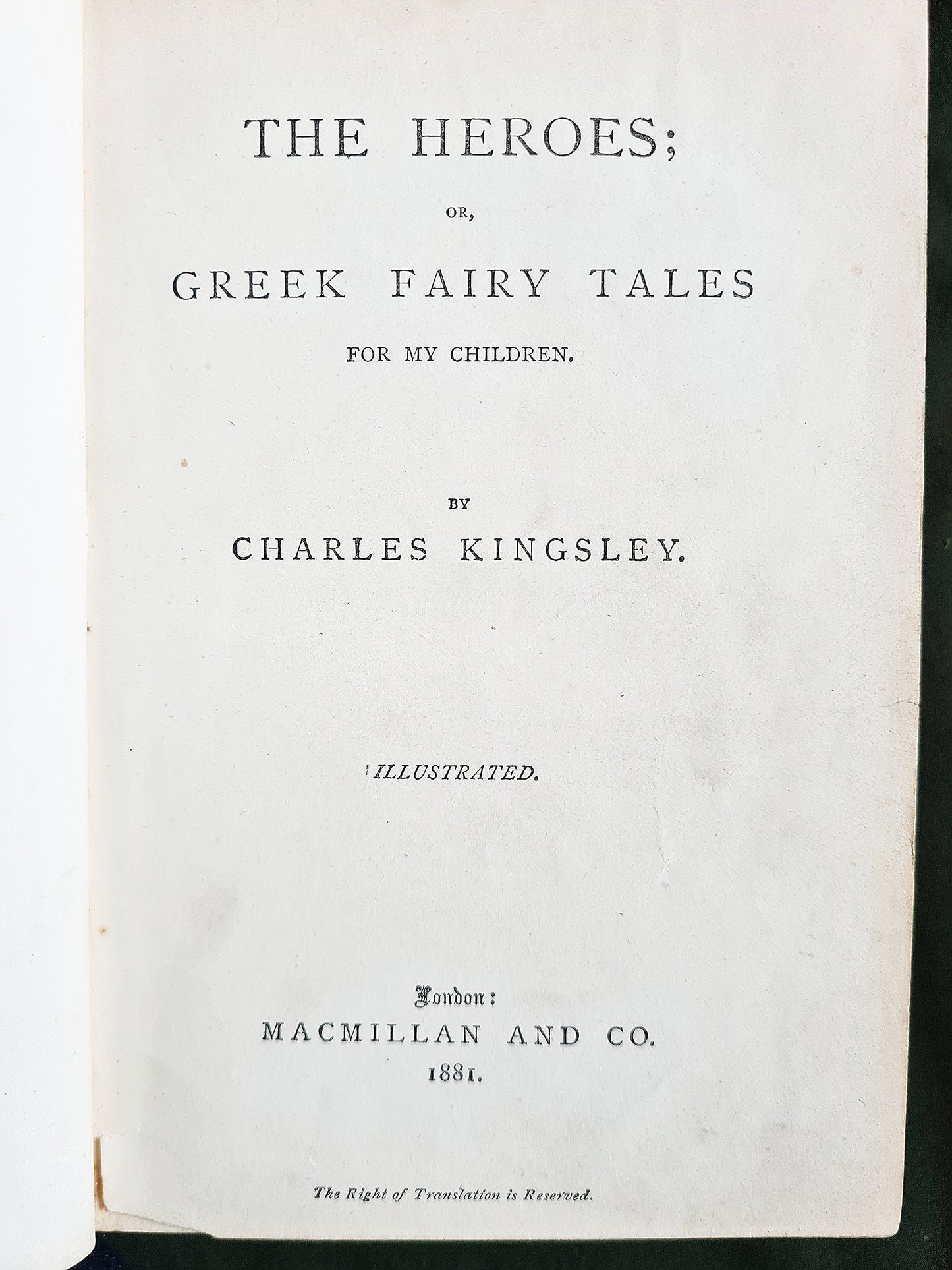 The Greek Heroes by Charles Kingsley. Early Illustrated leather bound antique book 1881