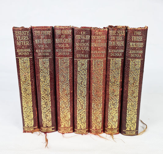Decorative book bundle, Alexander Dumas antique books
