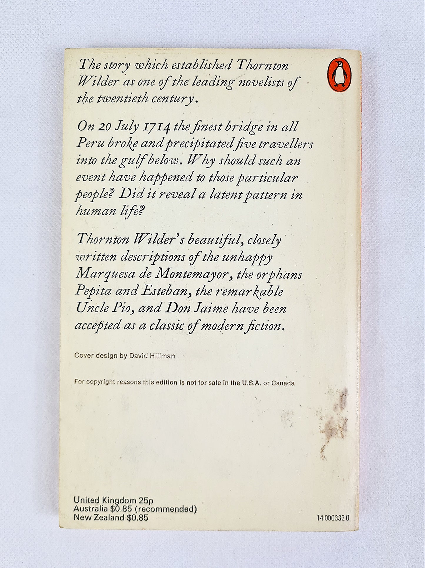 The Bridge Of San Luis Rey, Thornton Wilder