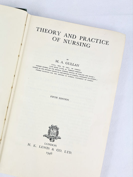 Vintage medical book about nursing