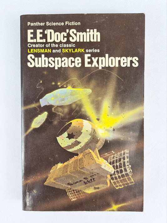 Vintage sci fi book with a spaceship on the cover