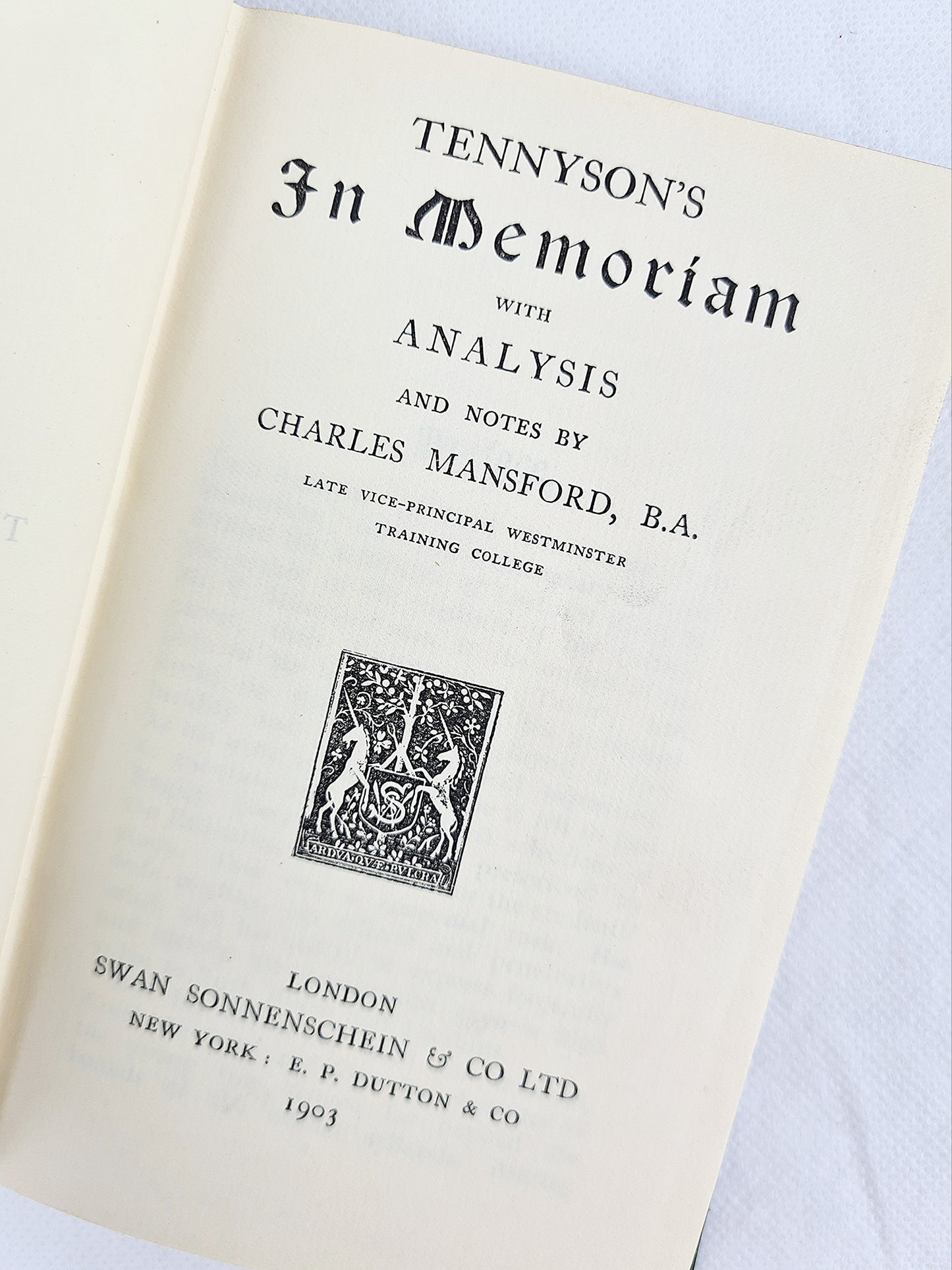 Tennysons In Memoriam, 1903 Edition