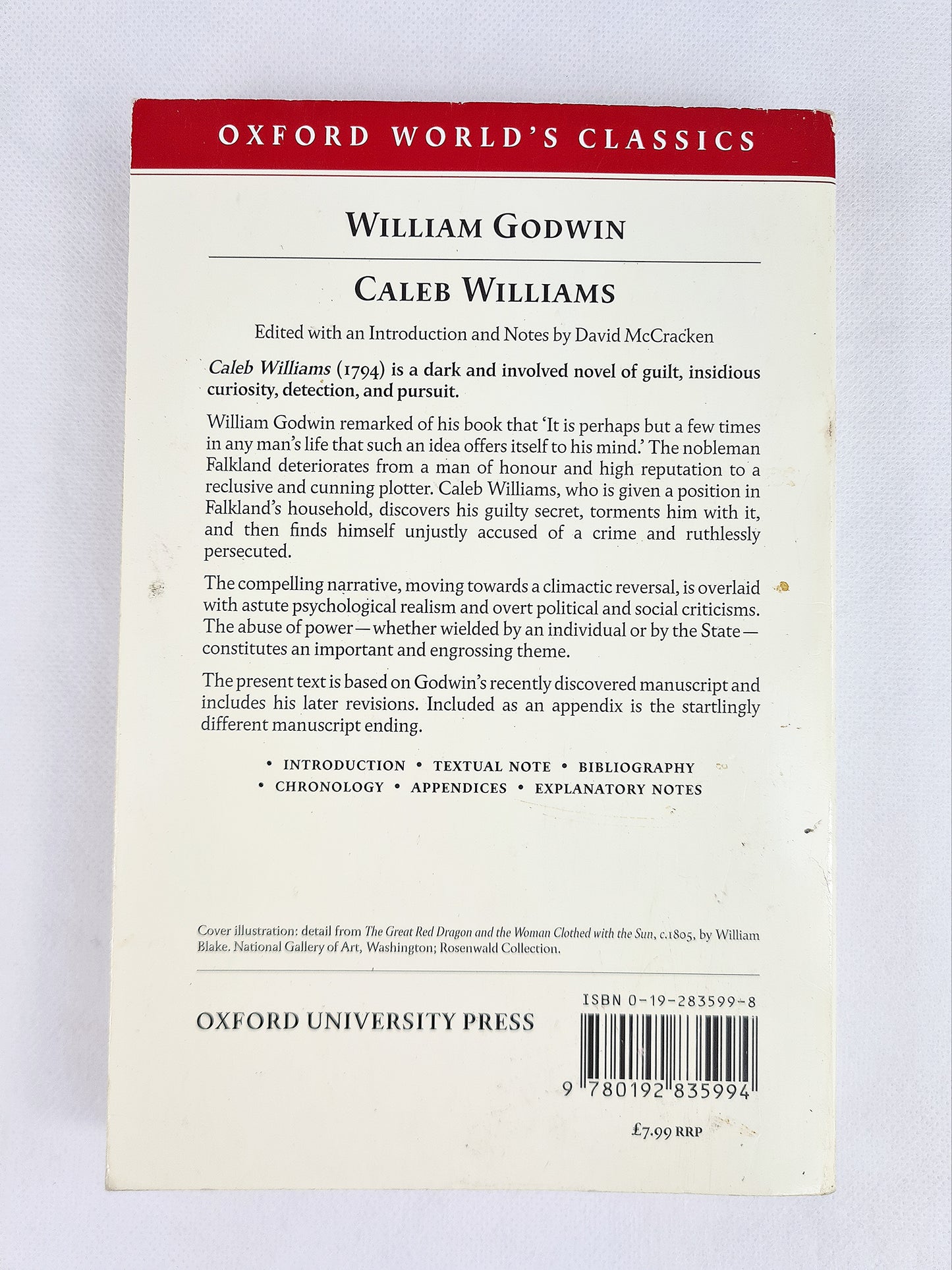 Caleb Williams by William Godwin, Oxford World Classics