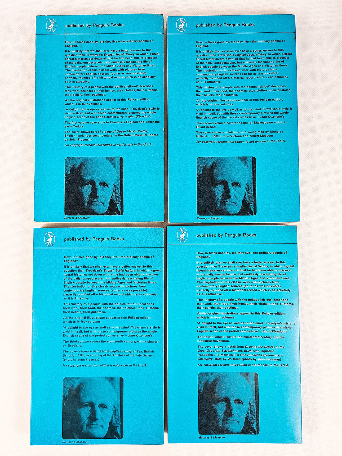Illustrated English Social History, Boxed Four Volume Set, G.M. Trevelyan