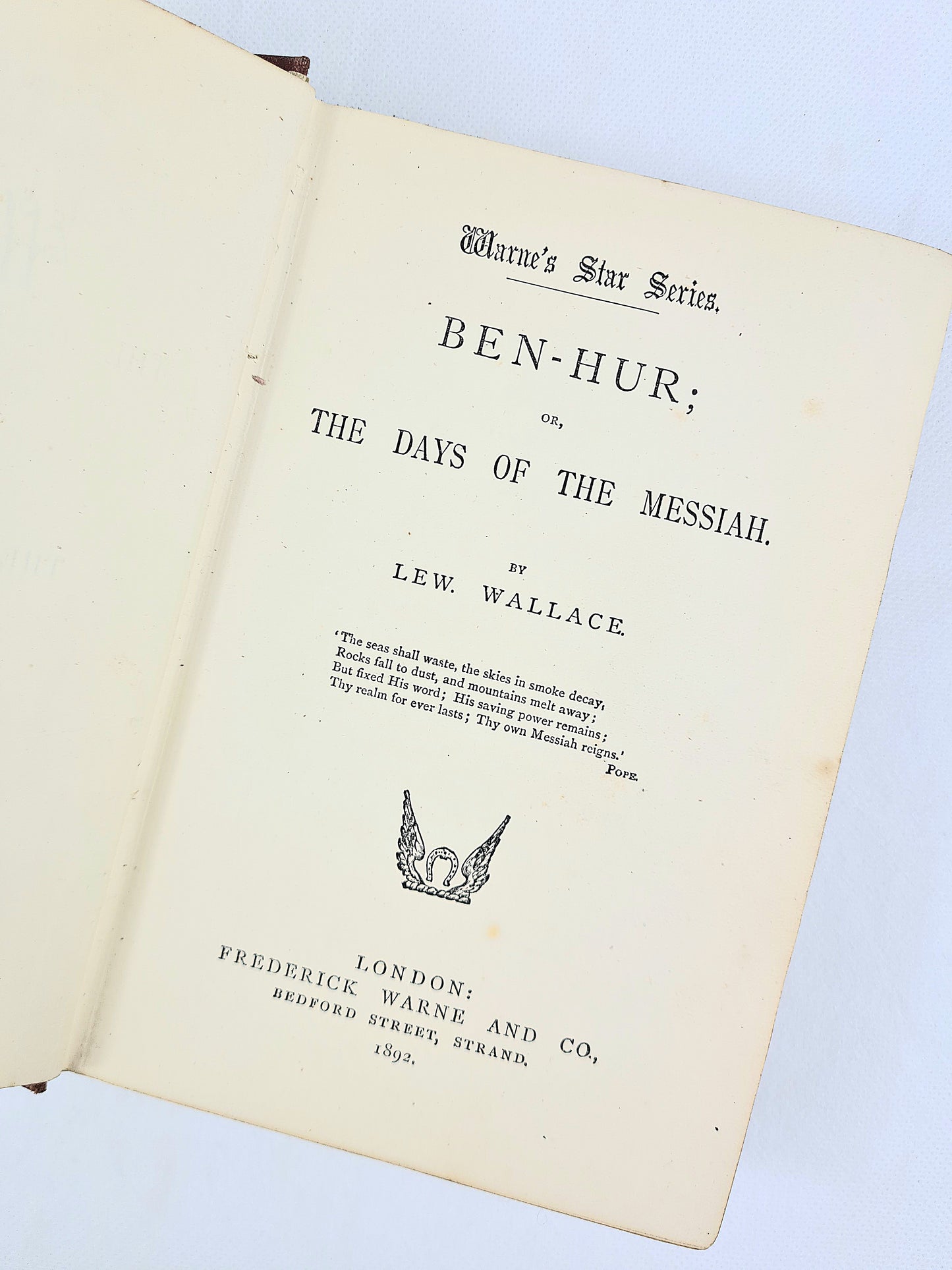 Ben-Hur by Lew Wallace. Antique book, 1892.