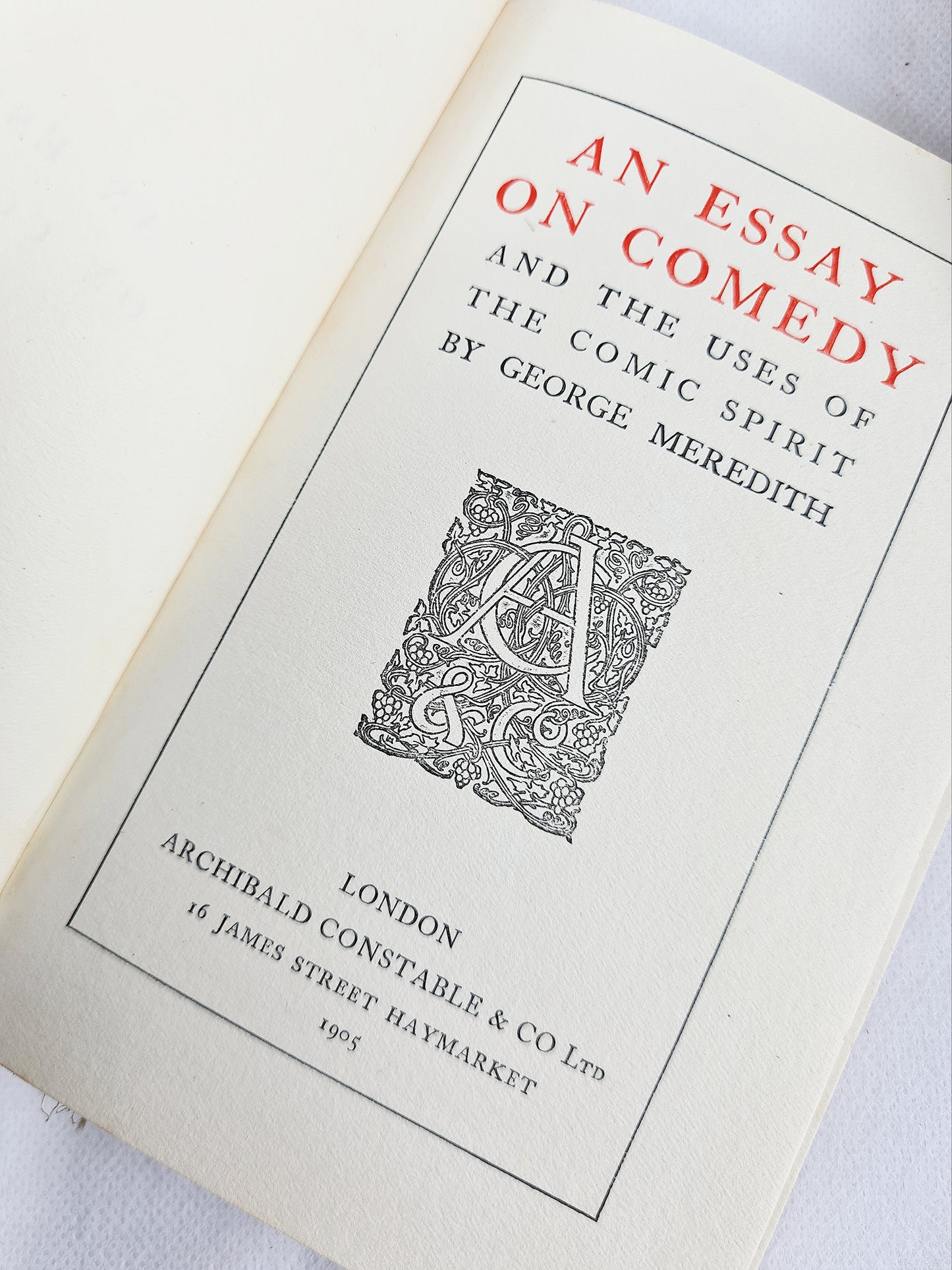 George Meredith, The Egoist and an Essay On Comedy