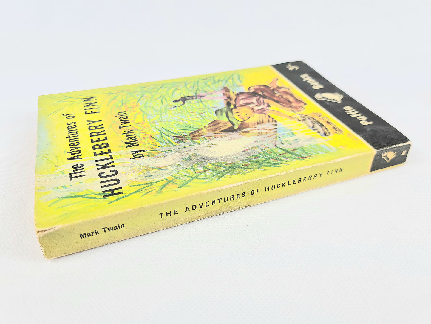 The Adventures Of Huckleberry Finn by Mark Twain. Vintage childrens book