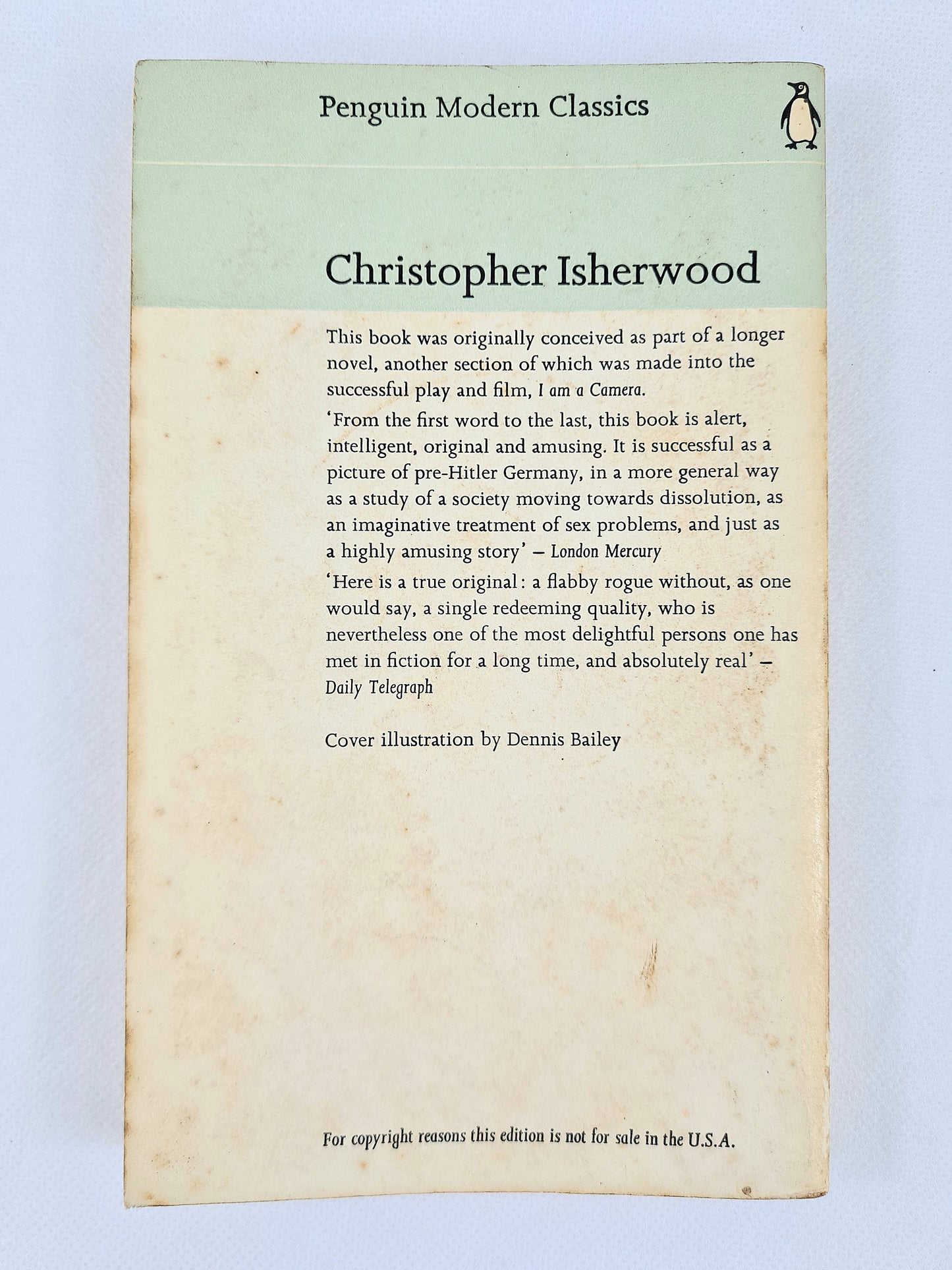 Mr Norris Changes Trains by Christopher Isherwood. Penguin Classics. Vintage paperback book
