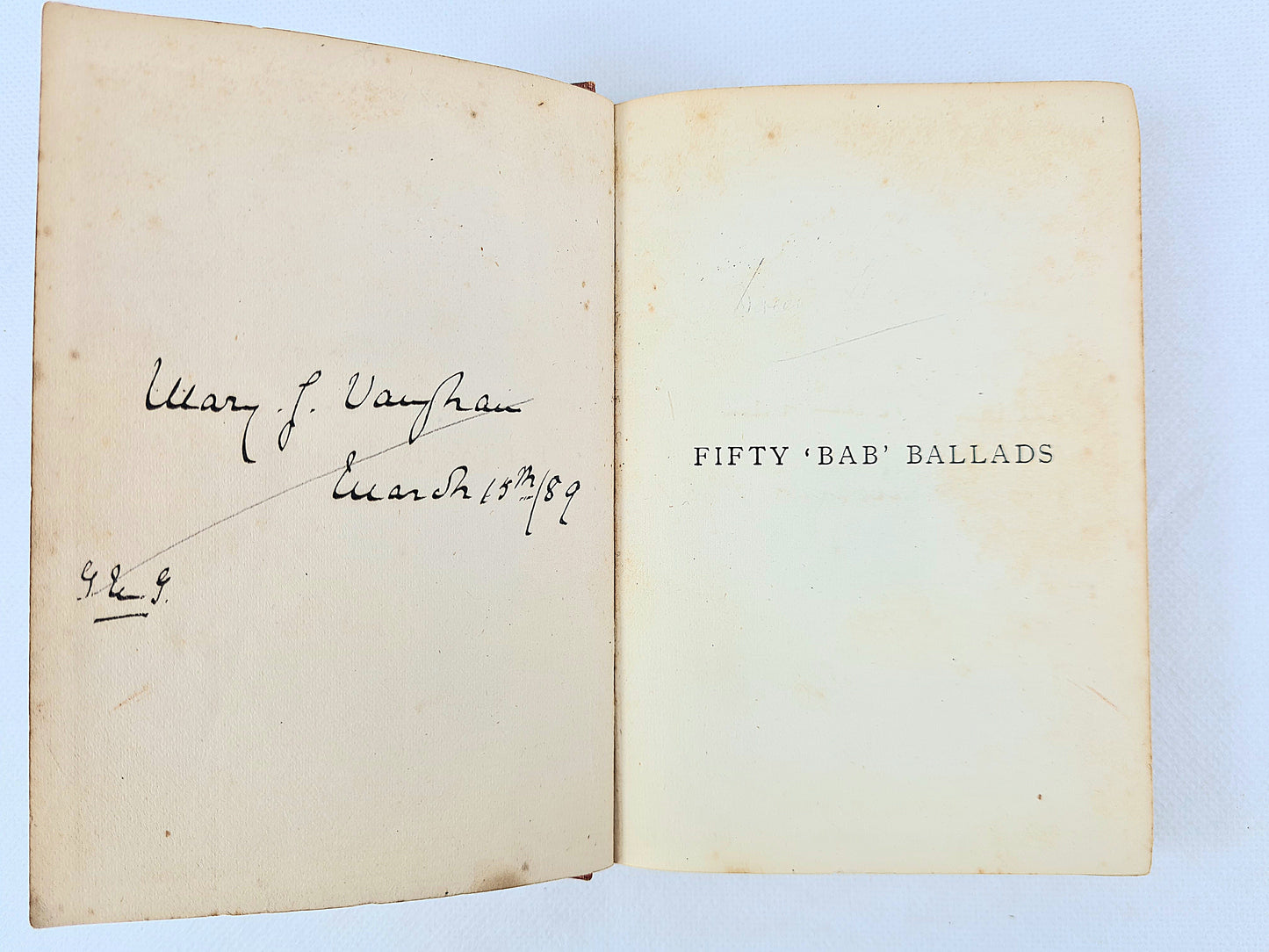 Fifty Bab Ballads by W.S Gilbert. Antique book of verse 1888