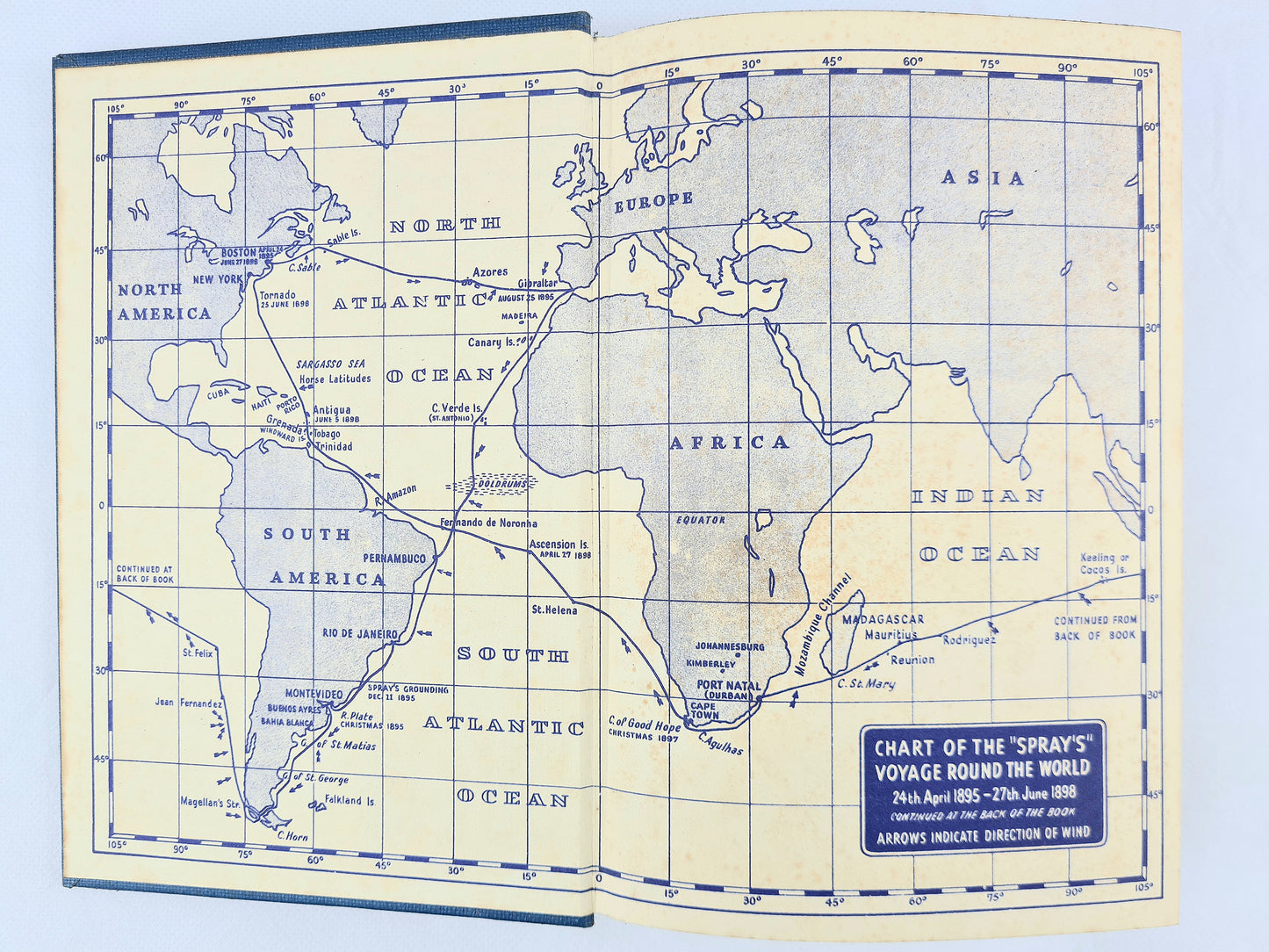Sailing Alone Around Thr World by Captain Joshua Slocam. Vintage travel book.