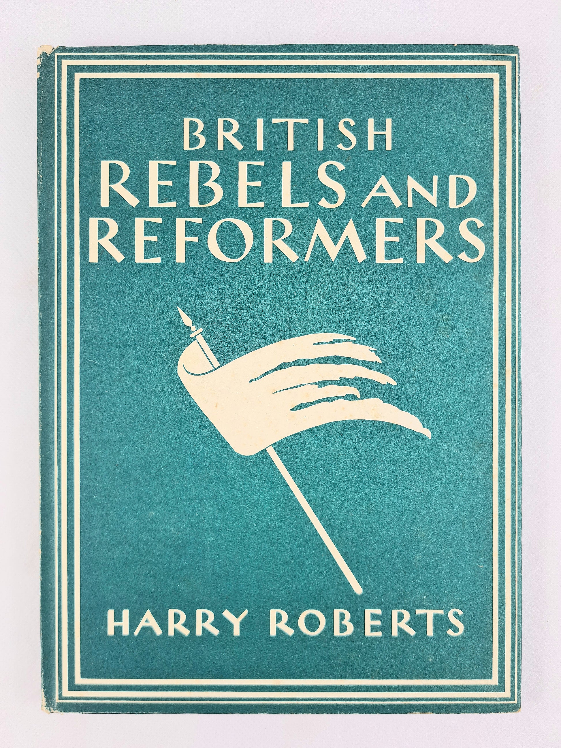 Green vintage book about politics 