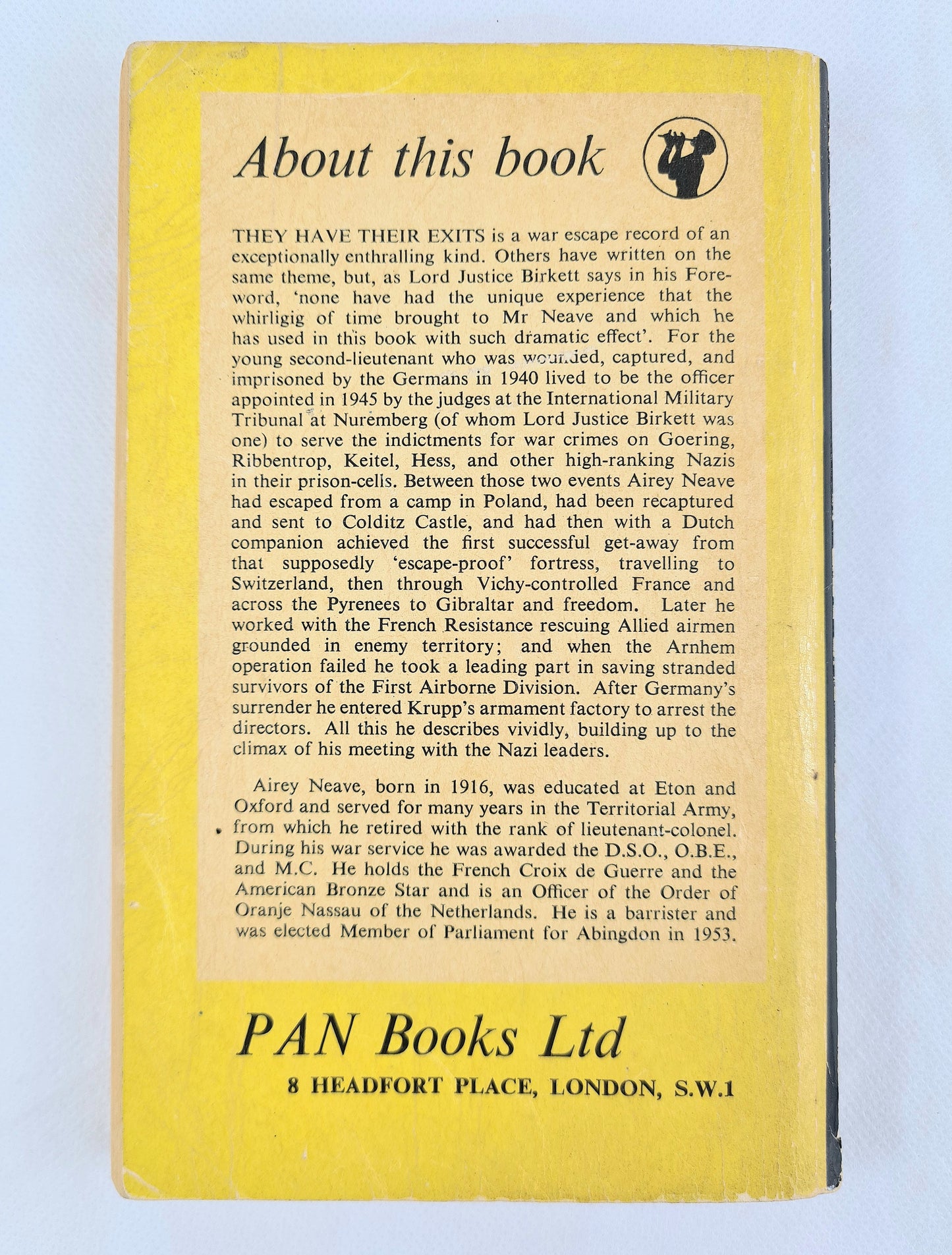 They Have Their Exits by Airey Neave. Pan books 329