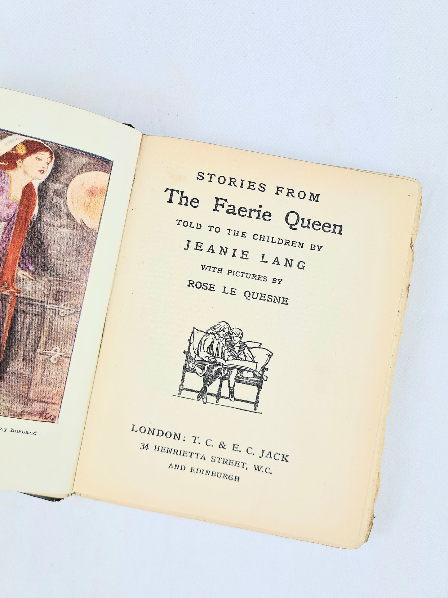 Stories From The Faerie Queen by Jeanie Lang. Illustrated antique childrens book.