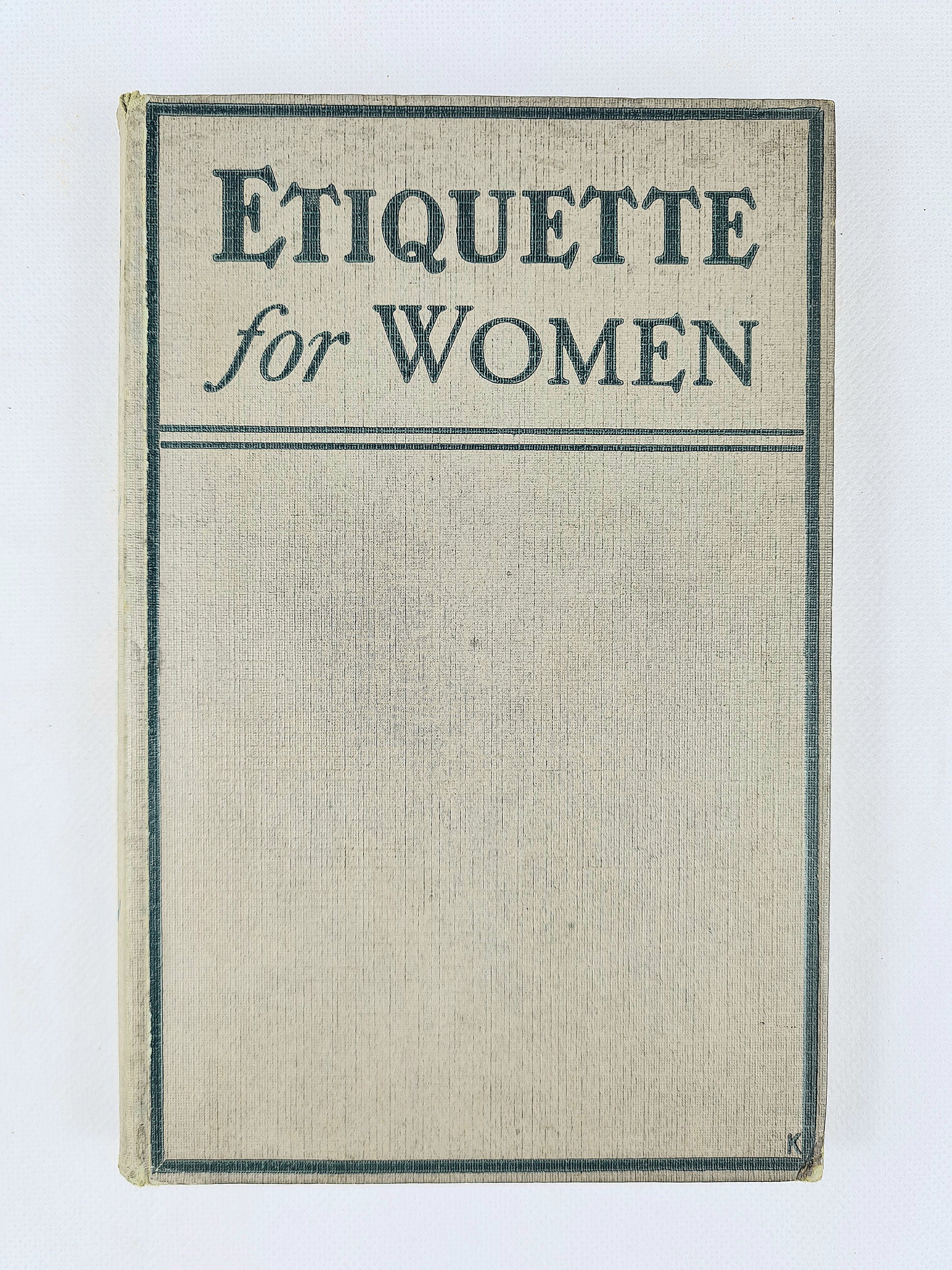Book cover of 'Etiquette for Women' with a plain background