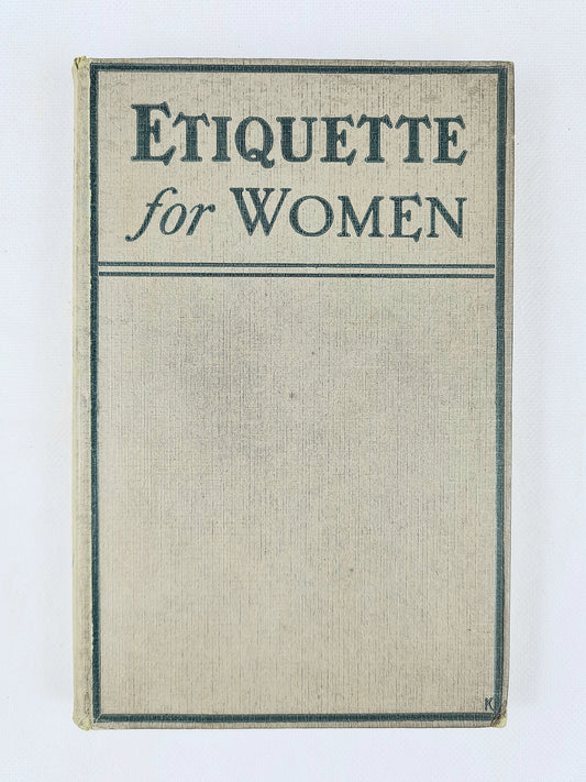 Book cover of 'Etiquette for Women' with a plain background