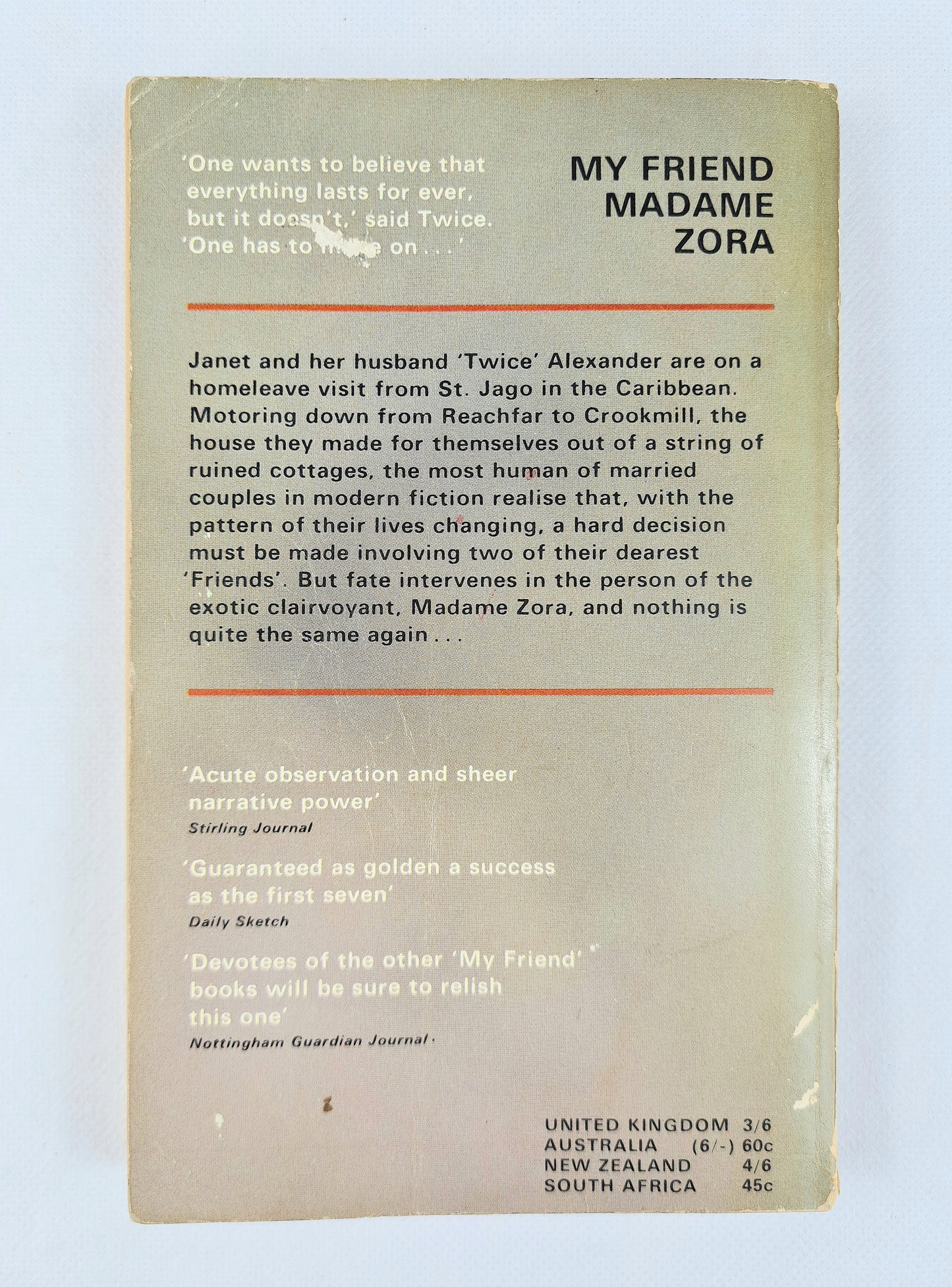 My Friend Madame Zora by Jane Duncan. Vintage Pan book. X566