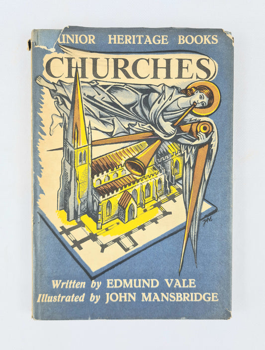 Book cover of 'Churches' by Edmund Vale with illustration of a cathedral.