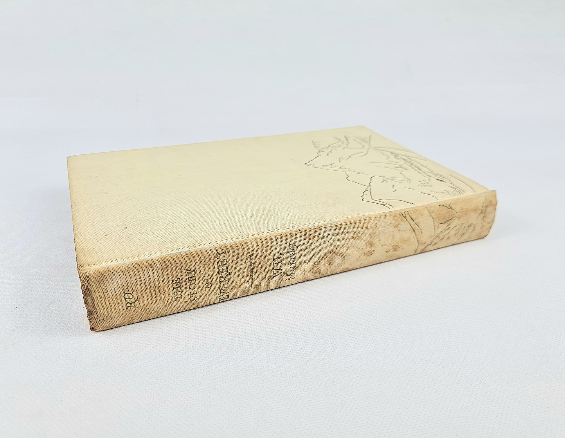 Hardback mountaineering book on a white background. The tory of Everest