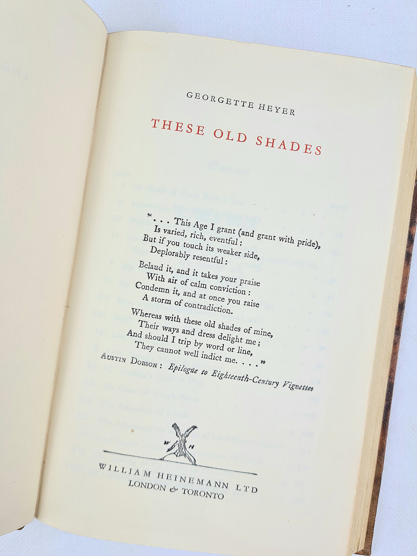 These Old Shades by Georgette Heyer. Leather bound 1937 edition.