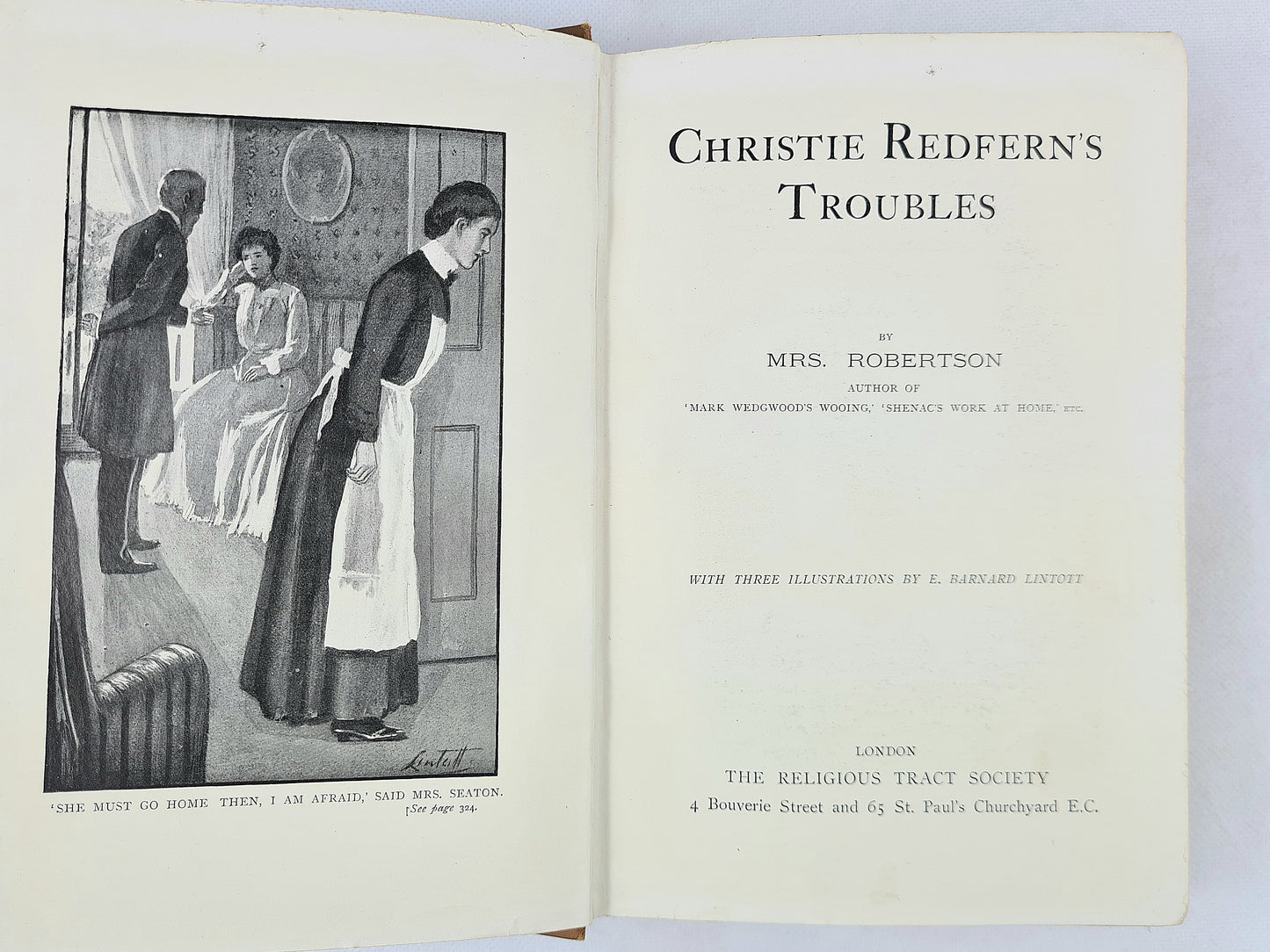 Christie Redferns Troubles by Mr's Robertson. Antique hardback book.