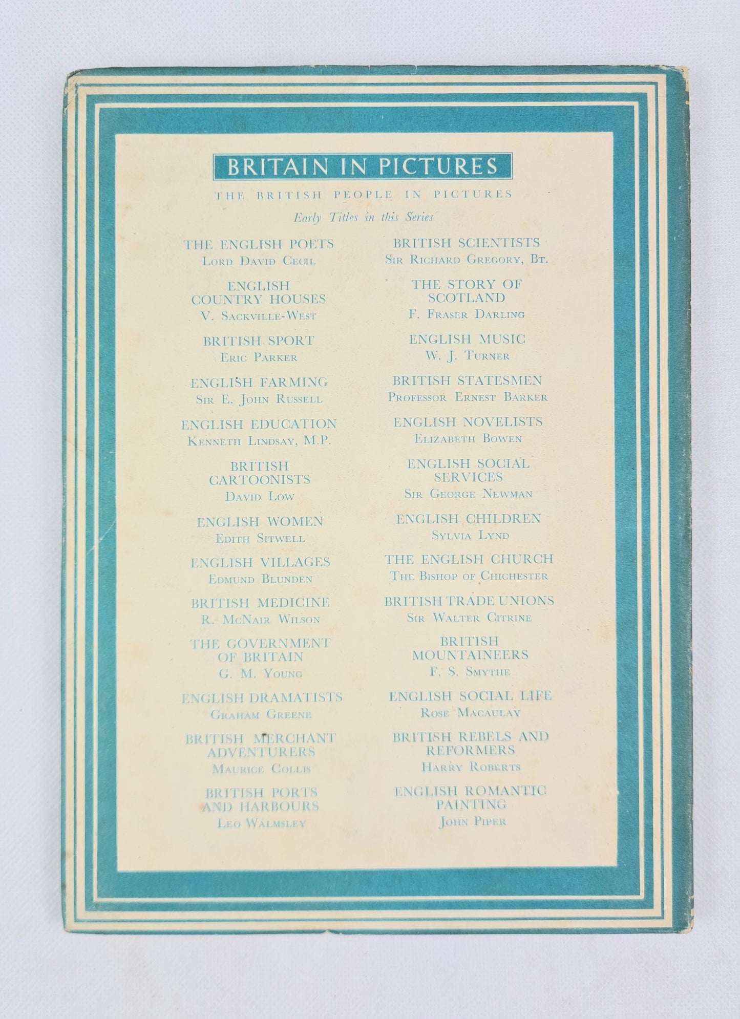 British Mountaineers by F.S Smythe. Britain in Pictures Series. Illustrated hardback book.