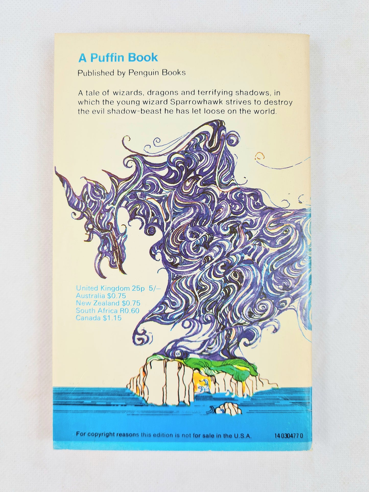 The Wizard of Earthsea by Ursula Le Guin. Vintage childrens Puffin publications.
