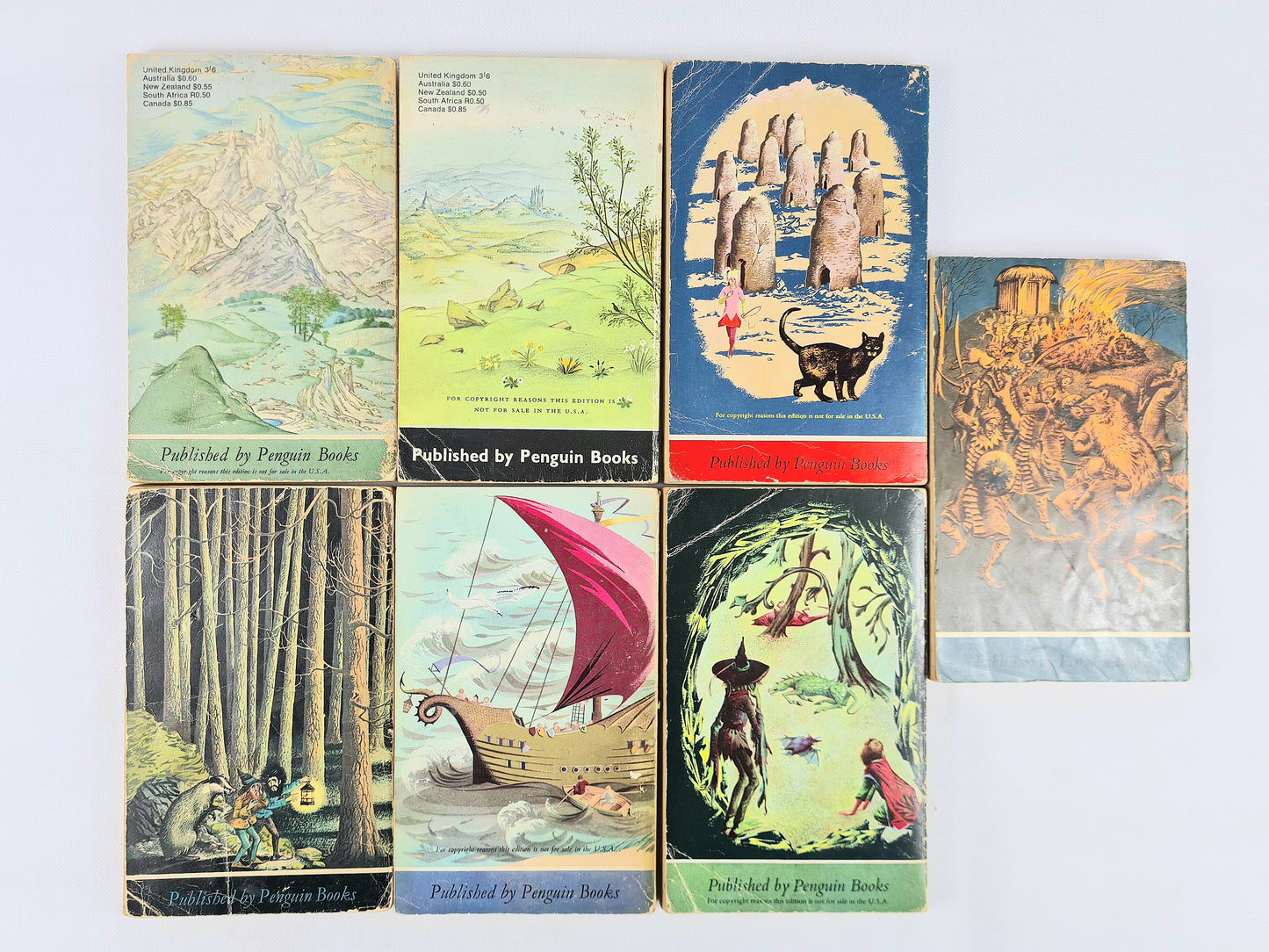 The Chronicles of Narnia by C.S Lewis. Full set. Vintage Puffin Books.