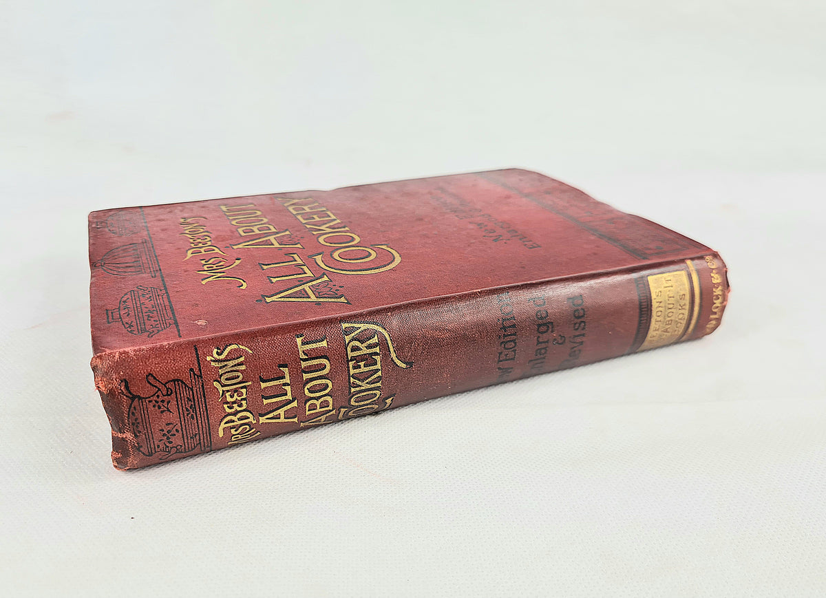 Mrs Beeton's All About Cookery. 1905. Antique cookery book
