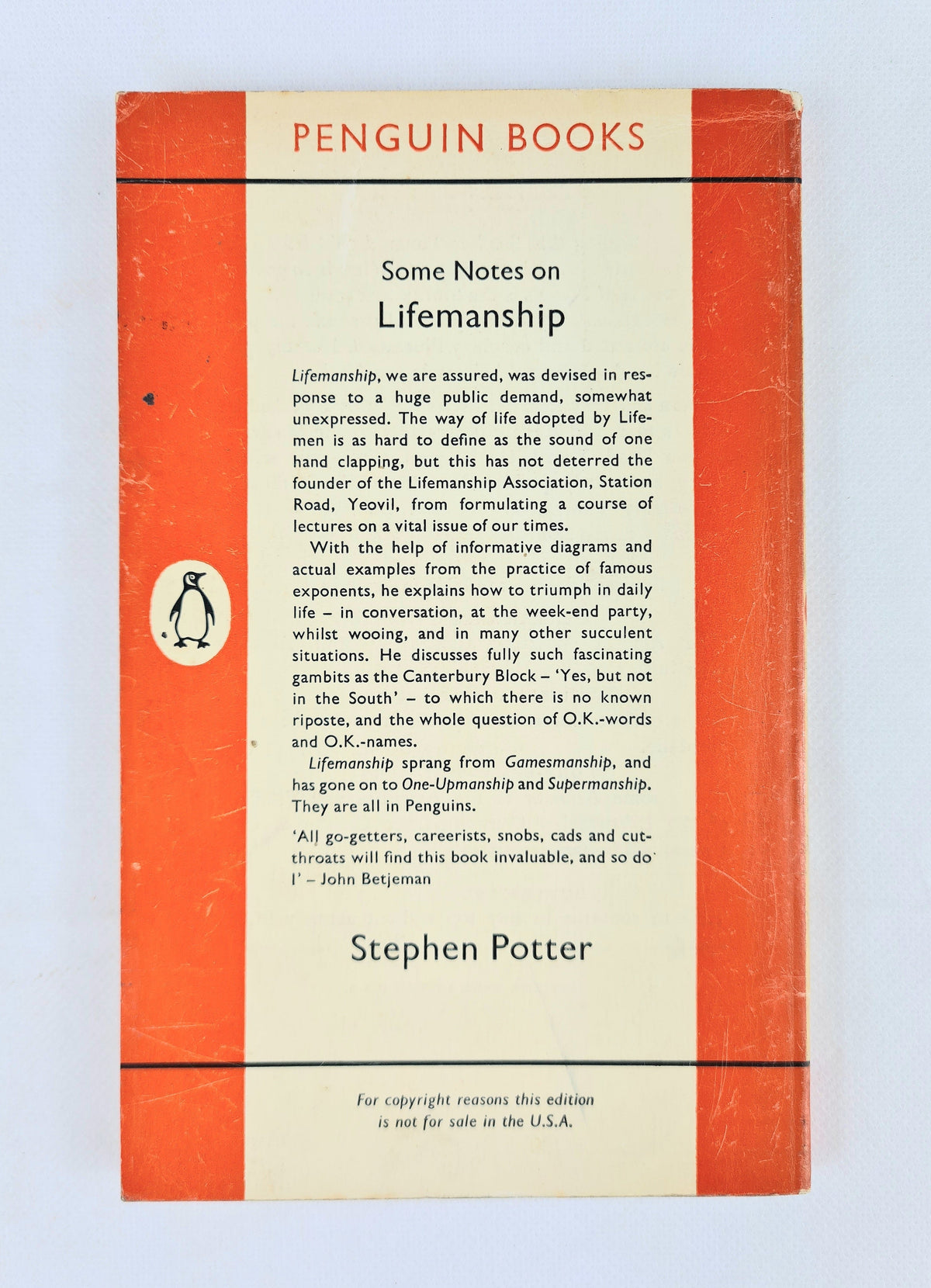 Some Notes on Lifemanship – Stephen Potter. Vintage Penguin Classics