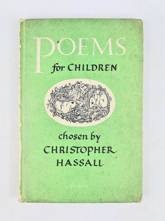 Green vintage poetry book for children