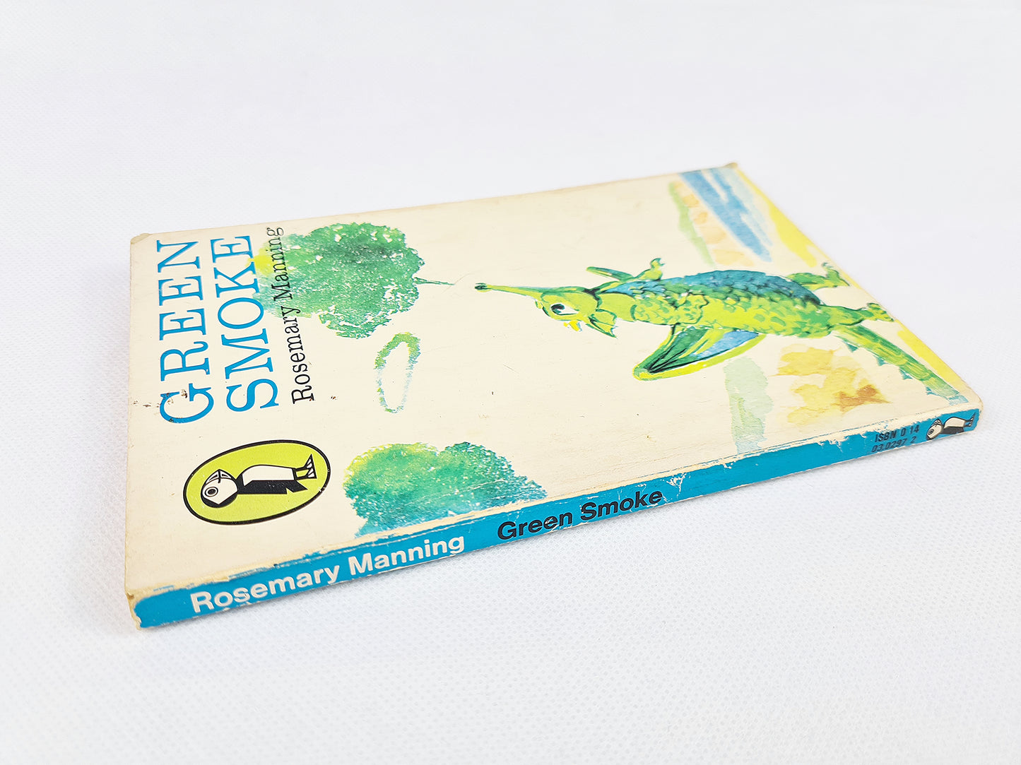 Old children's book, green smoke 