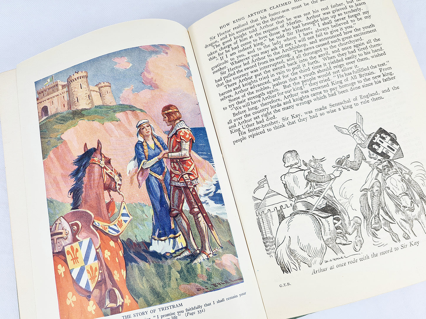 The Children's Golden Treasure Book. Antique childrens book and collection of stories. Illustrated