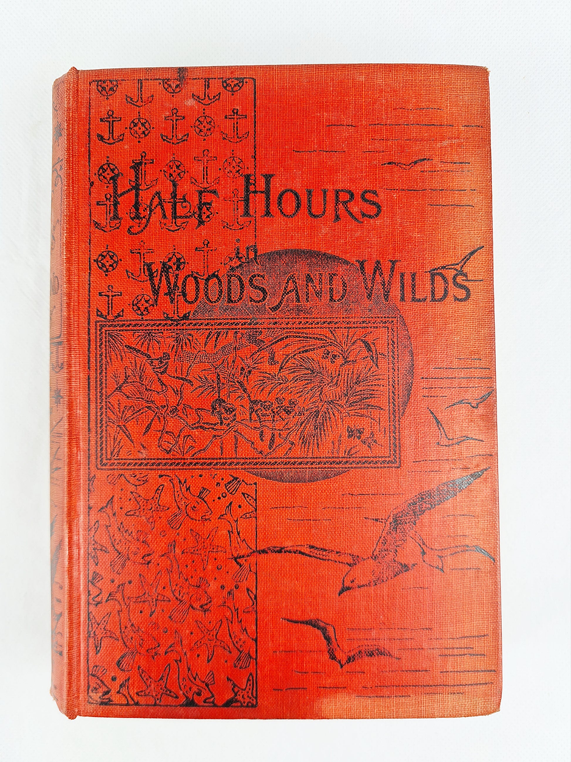 Vintage nature book with a red decorative cover design 