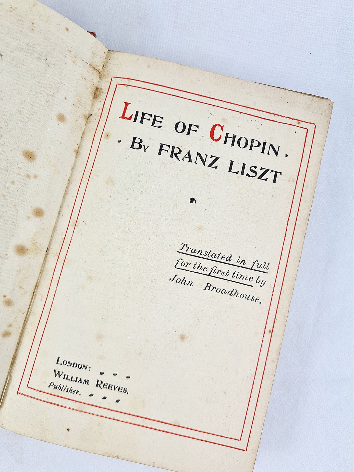 Life Of Chopin, Franz Liszt