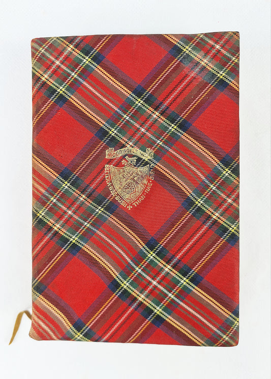 Red tartan poetry book by Robert Burns